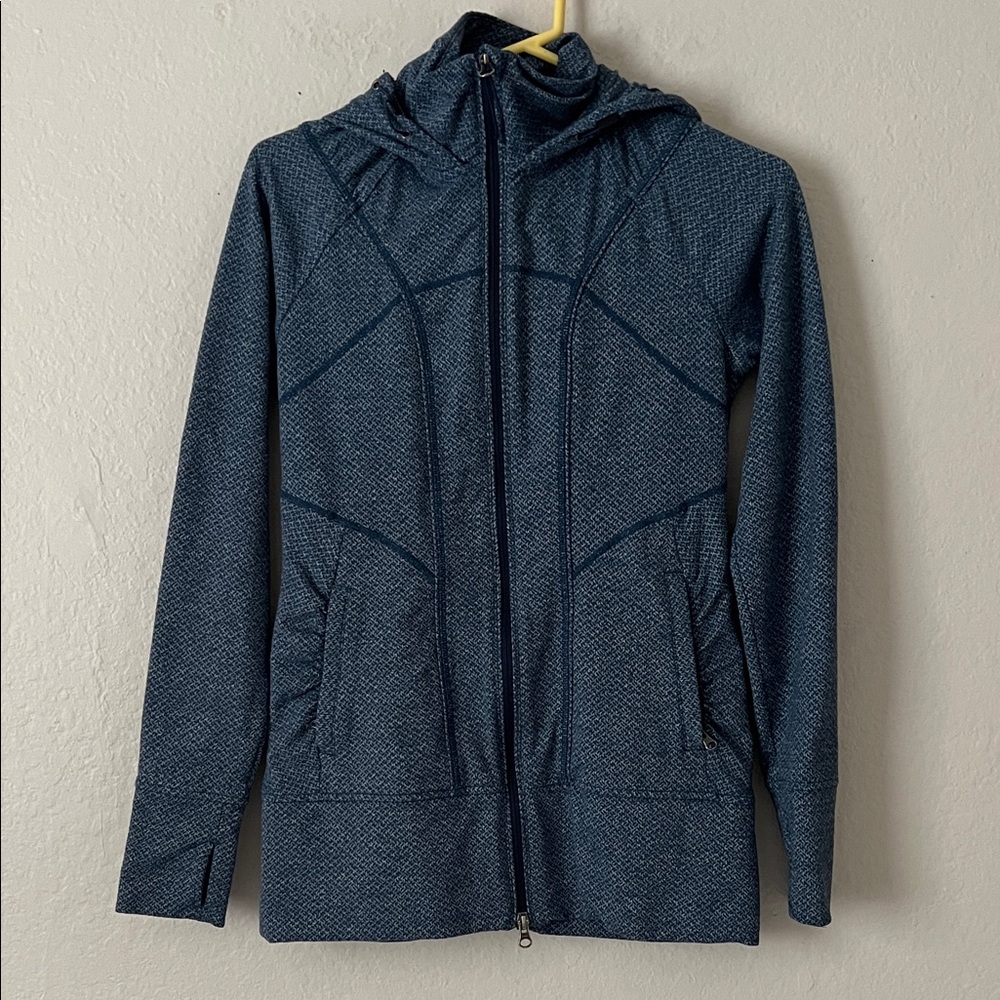Like New! Athleta Rishi Blue Hooded Zip Up Jacket in Size XS